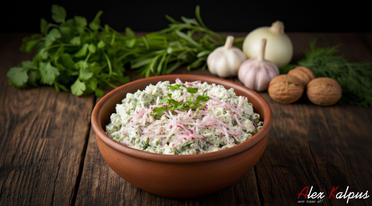 Современный взгляд на грузинский болокис: салат из редиски для осенних застолий