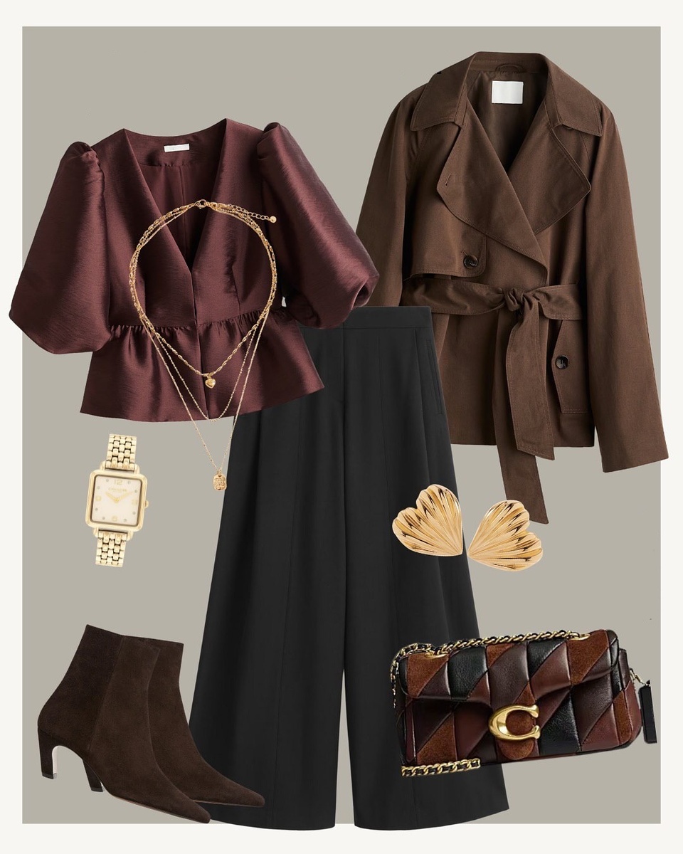 Теплые шоколадные оттенки: стильный осенний лук для любого повода